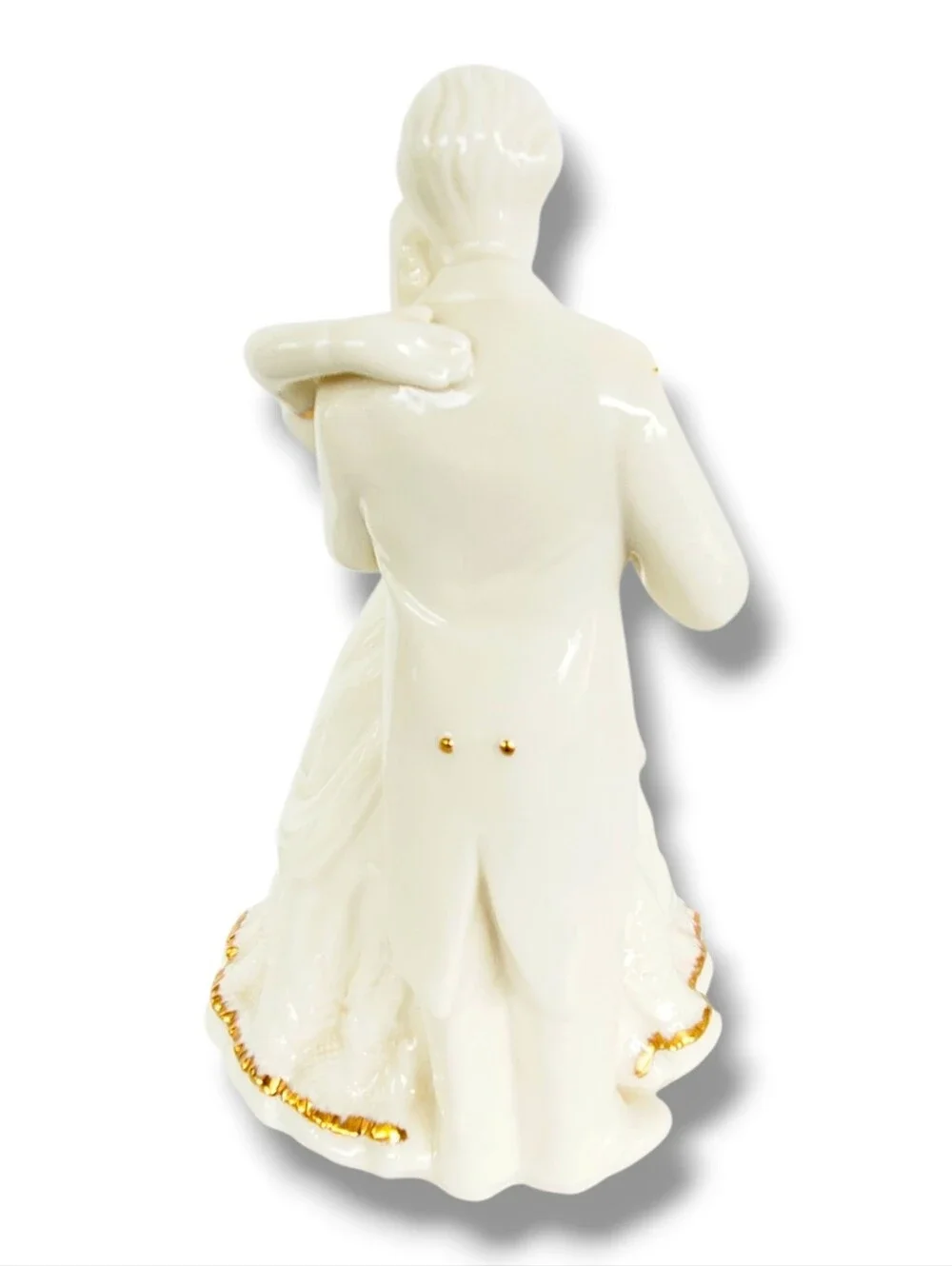 Formalities Porcelain Bride & Groom Wedding Figurine Music Box Ivory Gold Trim